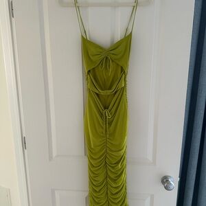 Stylish Green Ruched Dress